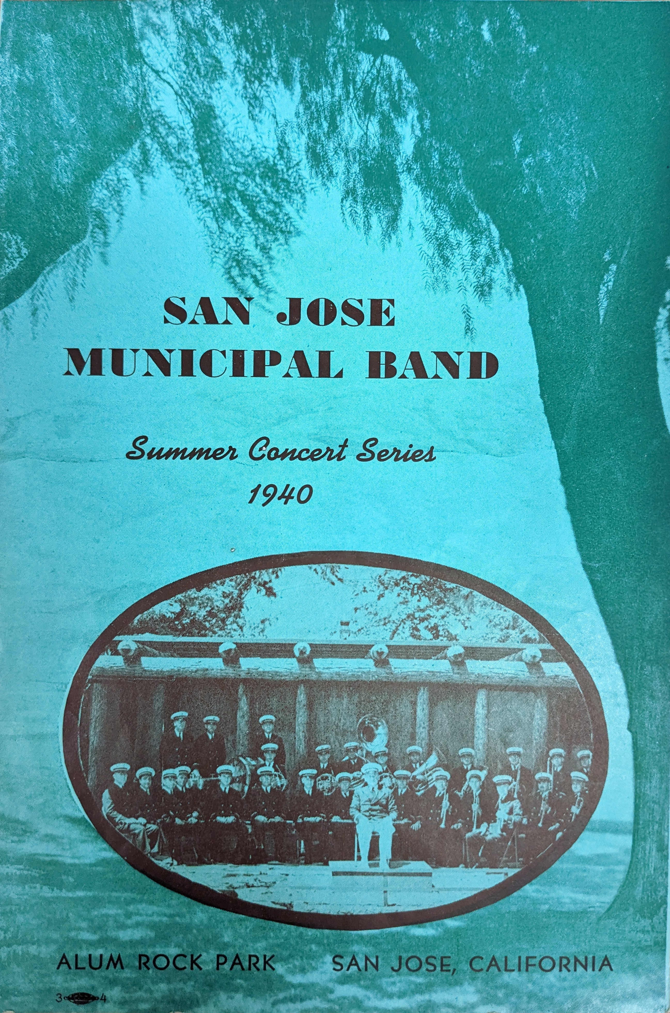 Cover of San Jose Municipal Band 1940 Summer Concert program